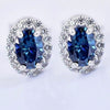 2.00 Ct Certified Blue Moissanite Stud Earrings in Gold Vermeil For Women - GEMHUB & CO.