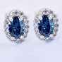 2.00 Ct Certified Blue Moissanite Stud Earrings in Gold Vermeil For Women