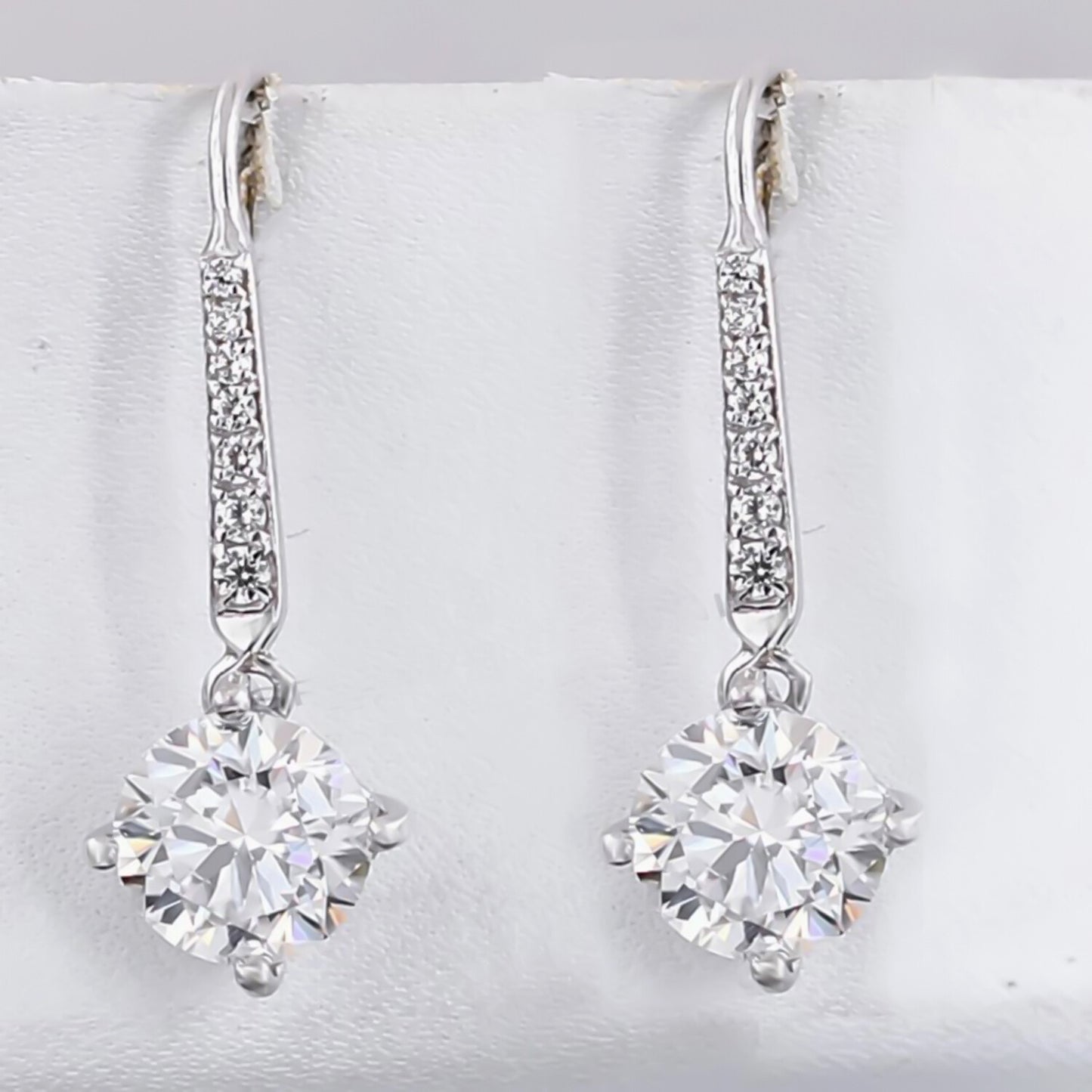 8.00 Ct Certified White Moissanite Dangler Earrings in Gold Vermeil For Women - GEMHUB & CO.