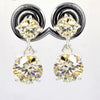 7.00 Ct Certified Champagne Moissanite Earrings in Gold Vermeil For Wedding - GEMHUB & CO.