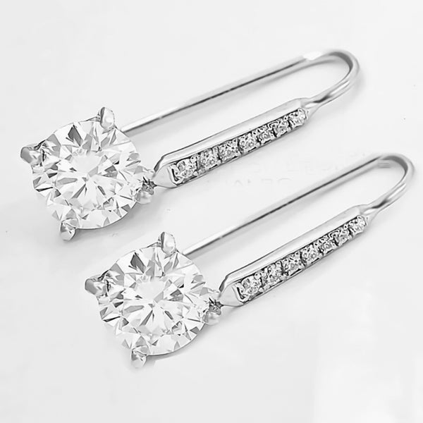 8.00 Ct Certified White Moissanite Dangler Earrings in Gold Vermeil For Women
