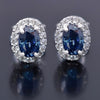 2.00 Ct Certified Blue Moissanite Stud Earrings in Gold Vermeil For Women