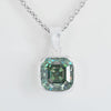 7Ct Certified Blue Moissanite Solitaire Asscher Cut Pendant In Gold Vermeil - GEMHUB & CO.