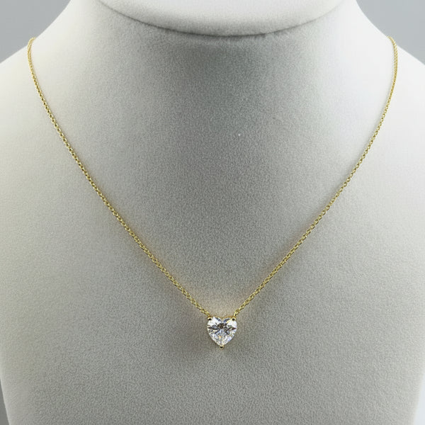 2 Ct Heart Shaped White Moissanite Designer Pendant In 18K Gold Plated