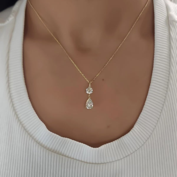 Beautiful 3Ct Certified Round Cut White Moissanite Pendant In 18K Gold Plated Verm 18K Gold Plated