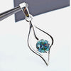 Stunning 1.40 Ct Certified Blue Moissanite Pendant In Gold Vermeil - View 2 - GEMHUB & CO.