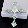 5.00 Ct Round Cut Blue & White Moissanite In Gold Vermeil Cross necklace - View 4 - GEMHUB & CO.