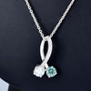 2.40 Ct Certified Round White & Blue Moissanite Pendant In 18K Gold Plated
