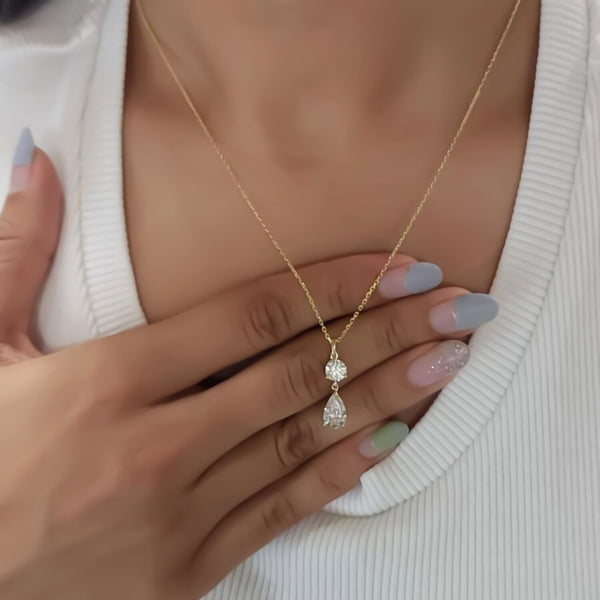Beautiful 3Ct Certified Round Cut White Moissanite Pendant In 18K Gold Plated Verm 18K Gold Plated