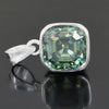 7Ct Certified Blue Moissanite Solitaire Asscher Cut Pendant In Gold Vermeil - View 2 - GEMHUB & CO.