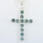 3.00 Ct Certified Round Cut Blue Moissanite Cross Vermeil 925 Silver Pendant