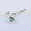 2.40 Ct Certified Round White & Blue Moissanite Pendant In 18K Gold Plated