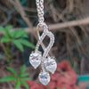 3.35 Ct Certified Pear Cut White Moissanite Pendant In 18K Gold Plated