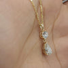 Beautiful 3Ct Certified Round Cut White Moissanite Pendant In 18K Gold Plated Verm 18K Gold Plated
