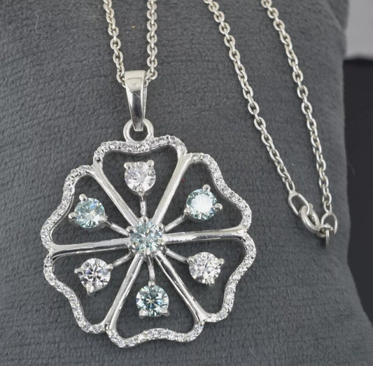 3.5Ct Certified Round Cut Moissanite Solitaire Pendant In Gold Vermeil - GEMHUB & CO.