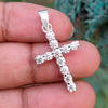 Gorgeous 1.10 Ct Certified 3mm Moissanite Cross Pendant In Vermeil 925 Silver - GEMHUB & CO.