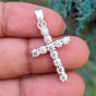 Gorgeous 1.10 Ct Certified 3mm Moissanite Cross Pendant In Vermeil 925 Silver