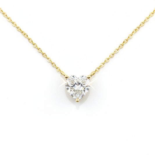 2 Ct Heart Shaped White Moissanite Designer Pendant In 18K Gold Plated