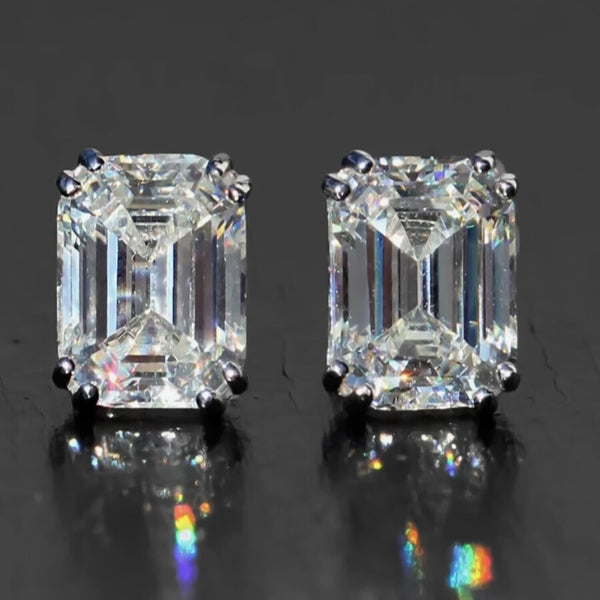 5.00 Ct White Moissanite Solitaire Studs In Gold Vermeil For Girls