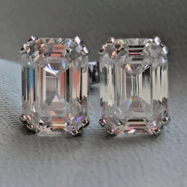 5.00 Ct White Moissanite Solitaire Studs In Gold Vermeil For Girls