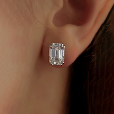 5.00 Ct White Moissanite Solitaire Studs In Gold Vermeil For Girls
