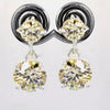 7 Ct Certified Champagne Moissanite Solitaire Earrings In Gold Vermeil - GEMHUB & CO.