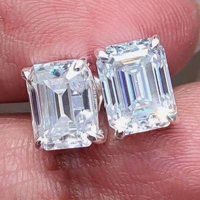 5.00 Ct White Moissanite Solitaire Studs In Gold Vermeil For Birthday