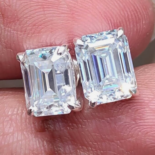5.00 Ct White Moissanite Solitaire Studs In Gold Vermeil For Birthday - GEMHUB & CO.