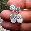 Gorgeous 7.00 Ct Oval Cut White Moissanite Earrings In Gold Vermeil