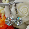 7.30 Ct White Moissanite Solitaire Dangler Earrings In Gold Vermeil - GEMHUB & CO.