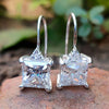 Princess Cut 5.50 Ct Certified Moissanite Dangler Earrings In Gold Vermeil - GEMHUB & CO.