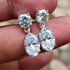 Gorgeous 7.00 Ct Oval Cut White Moissanite Earrings In Gold Vermeil - GEMHUB & CO.