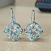 Certified 5.00 Ct White Moissanite Solitaire Dangler Earrings Gold Vermeil - GEMHUB & CO.