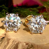 4.00 Ct Certified White Moissanite Studs In Yellow Gold Finish Gold Vermeil - GEMHUB & CO.