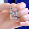 Certified 6.00 Ct White Moissanite Designer Dangler Earrings in Gold Vermeil