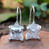 5.50 Ct Certified Princess Cut Moissanite Dangler Earrings In Gold Vermeil - GEMHUB & CO.