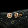 18K Rose Gold Diamond Stud Earrings with 0.40 Ct. Certified