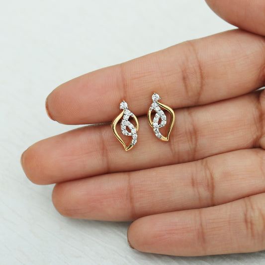 Natural Diamond IGI Certified 0.29 Ct. 18K Gold Earrings for Women Trendy
