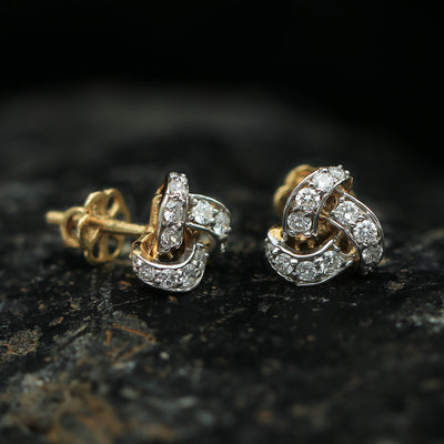 18K Yellow Gold Natural Diamond 0.60 Ct. Stud Earrings EGL Certified