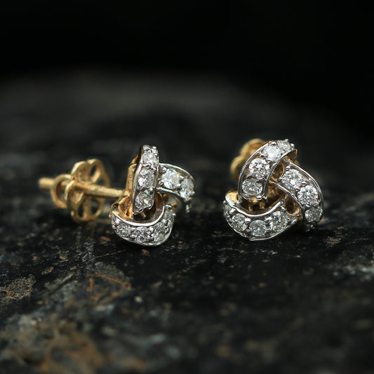 18K Yellow Gold Natural Diamond 0.60 Ct. Stud Earrings EGL Certified