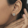 Certified 18K Yellow Gold Diamond Stud Earrings 0.48 Ct. for Women - view 3