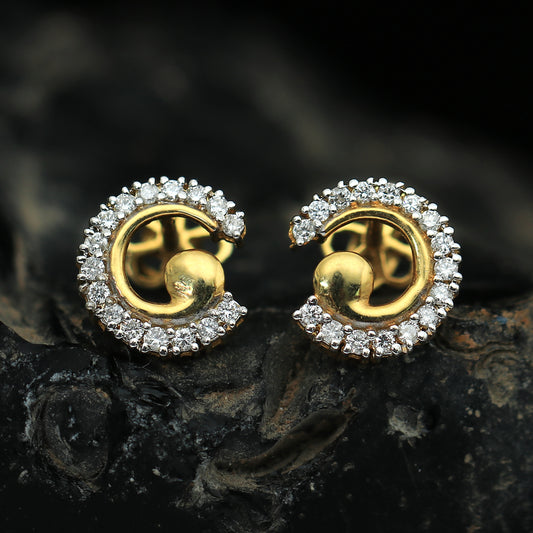 IGI Certified 0.48 Ct. Diamond Stud Earrings in 18K Yellow Gold for Women