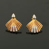 IGI Certified 18K Yellow Gold Stud Earrings with Natural Diamond