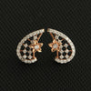 IGI Certified 18K Rose Gold Natural Diamond Curved Teardrop Earrings 0.55 Ct.