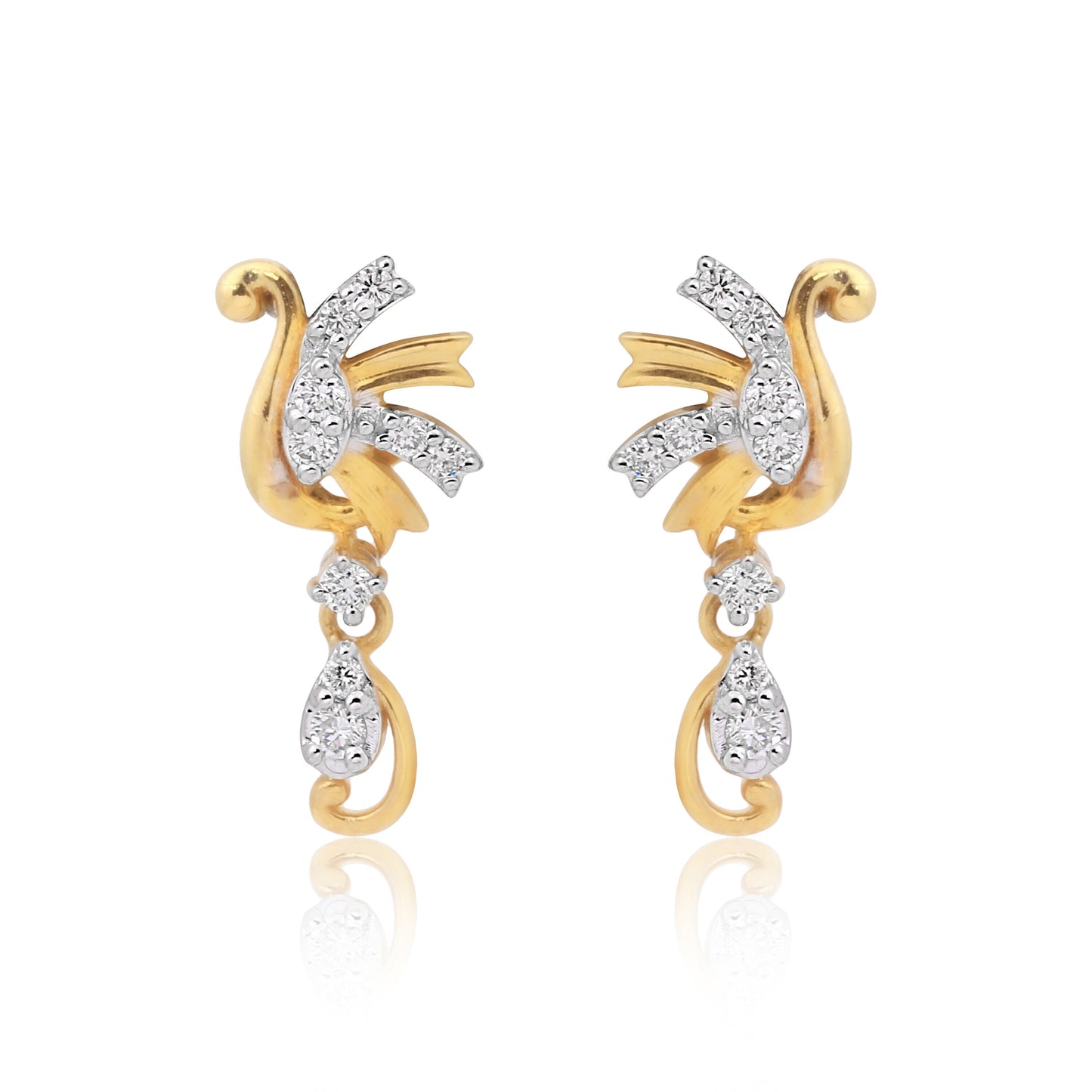 IGI Certified 0.28 Ct Diamond Stud Earrings G-H VS Brilliant Cut Tops