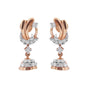 IGI Certified 0.42 Ct Natural Diamond Stud Earrings 18k Gold Tops For Jewelry