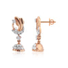 IGI Certified 0.42 Ct Diamond Stud Earrings 18k Gold Tops For Jewelry