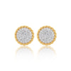 0.99 Ct Natural Diamond Stud Earrings G-H VS Round Brilliant 18K Gold Tops