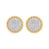 0.99 Ct Natural Diamond Stud Earrings G-H VS Round Brilliant 18K Gold Tops