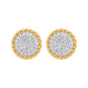 0.99 Ct Natural Diamond Stud Earrings G-H VS Round Brilliant 18K Gold Tops
